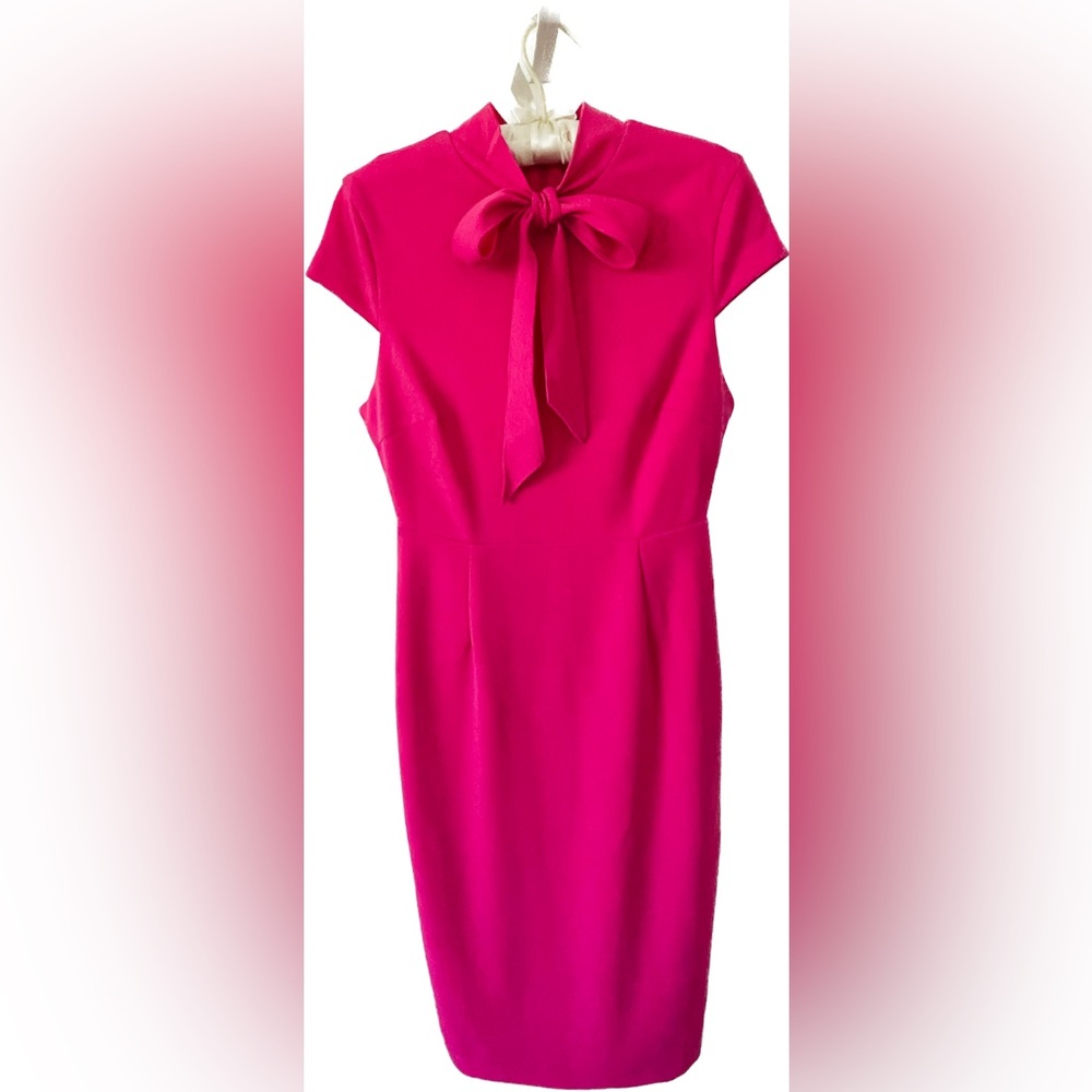 ππNWT ALEXIA ADMOR CAROLINA TIE-NECK CAP SLEEVE SHEATH MIDI DRESS Sz XSπππ - Picture 4 of 13